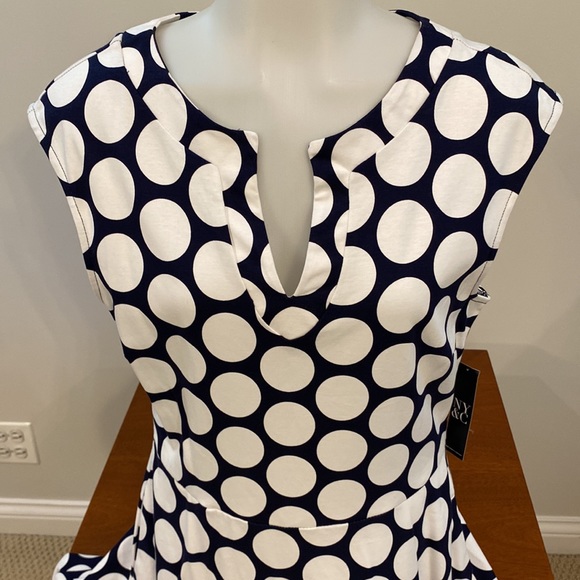 Adorable blue and white dot dress. NWT - Picture 3 of 7